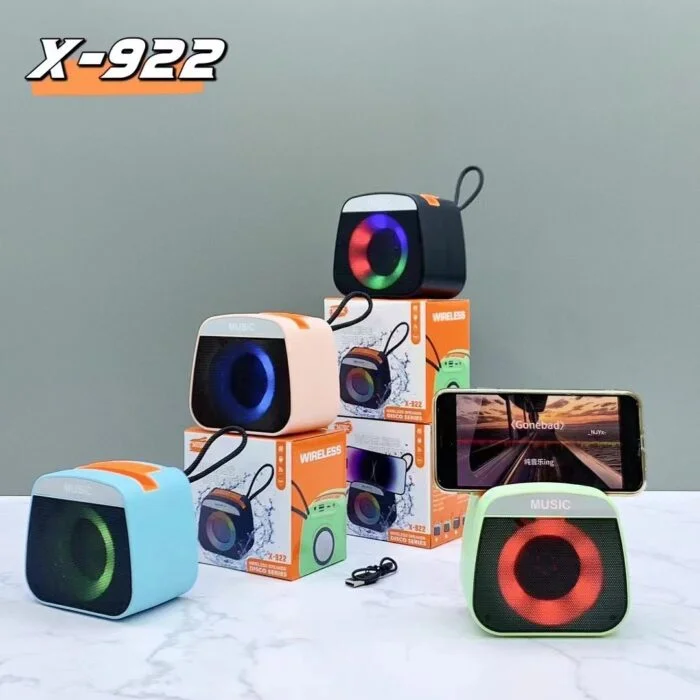X-922 RGB Party Bluetooth Speaker Deep Bass USB TF FM Portable