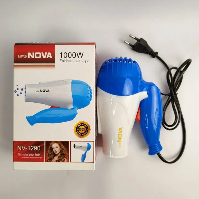 Nova NV-1290 1000W Foldable Hair Dryer Portable Hot Cold Air Blower