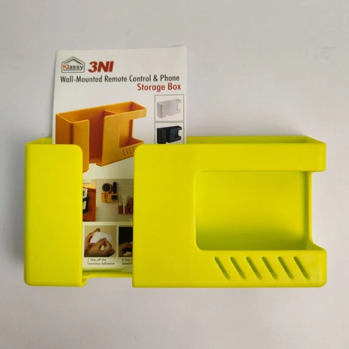 3 in 1 Wall Mounted Remote Holder Mobile Storage Box No Drill Stand