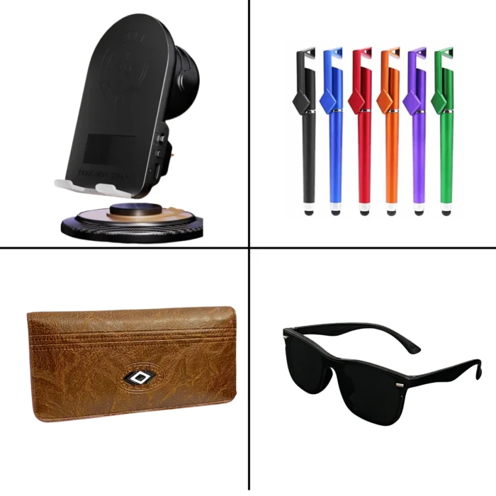 4 in 1 Premium Combo – Sensor Speaker, Long Wallet, Sunglass & Touch Pen