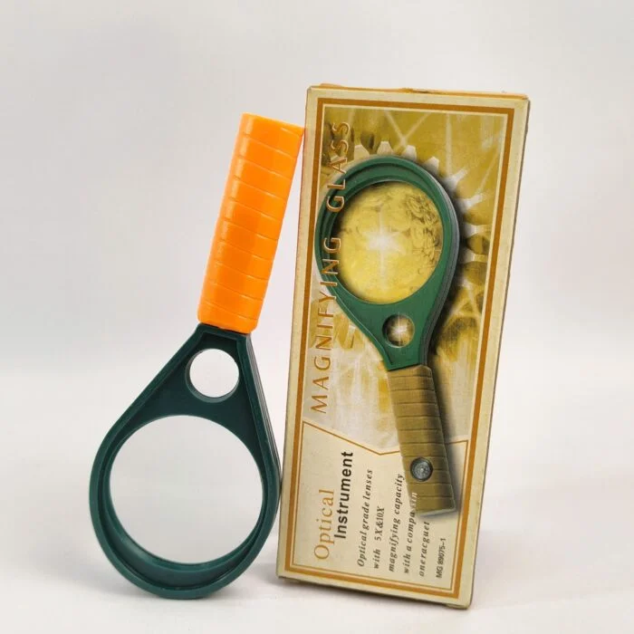 5X 10X Dual Lens Magnifying Glass with Compass Portable Loupe