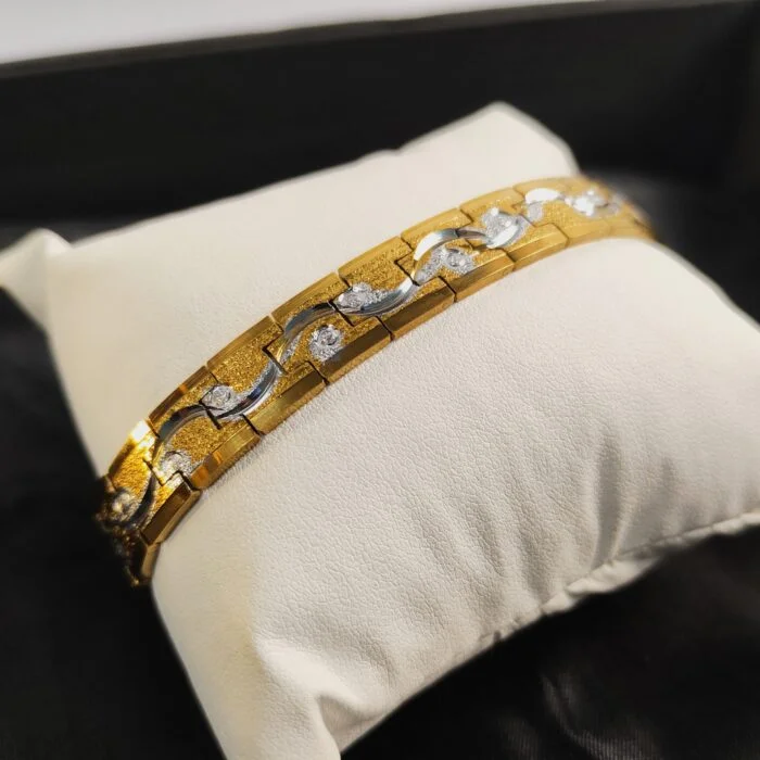 Women's Luxury Gold & Silver Zircon Wavy Bracelet