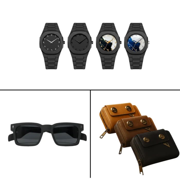 3 in 1 Combo Package – Sunglass+Arabic Aura Watch+Card Holder Moneybag