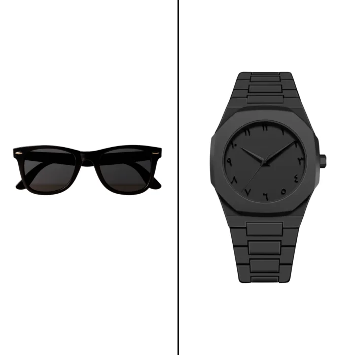 2 in 1 Combo Packge – RayBan Sunglass & Arabic Aura Watch