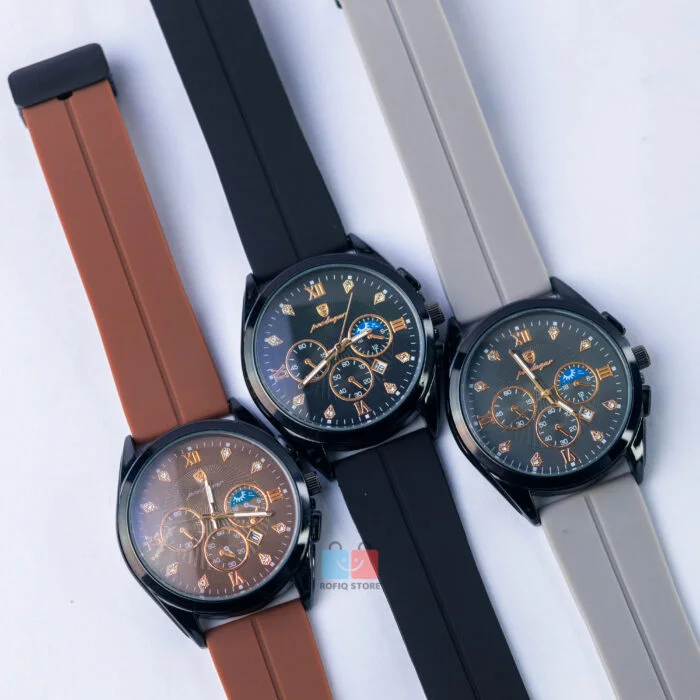 Poedagar Analog Watch Magnetic Rubber Strap Luxury Men Watch